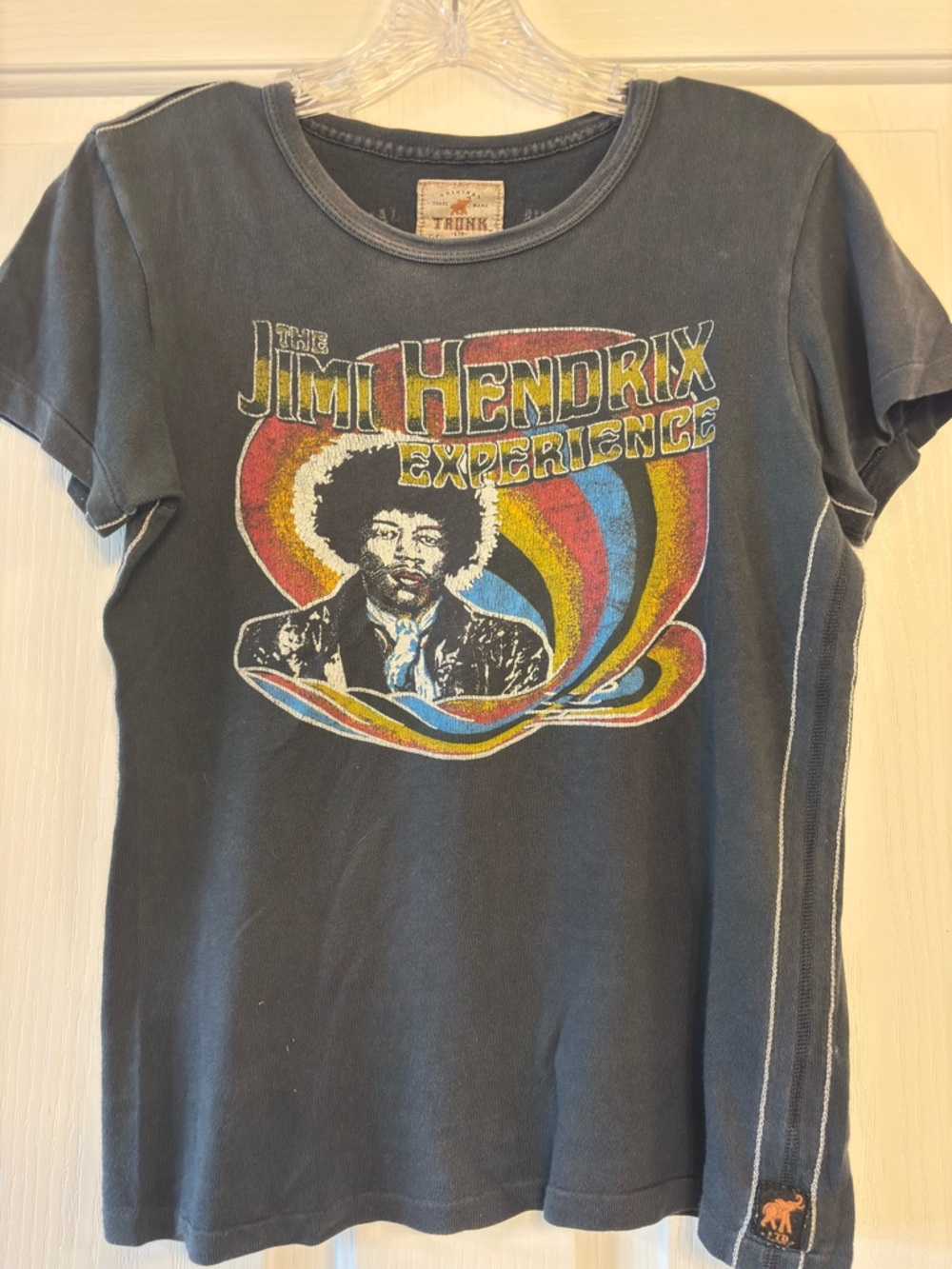 Trunk Ltd Charcoal Graphic Crew Tee with Distressed Print